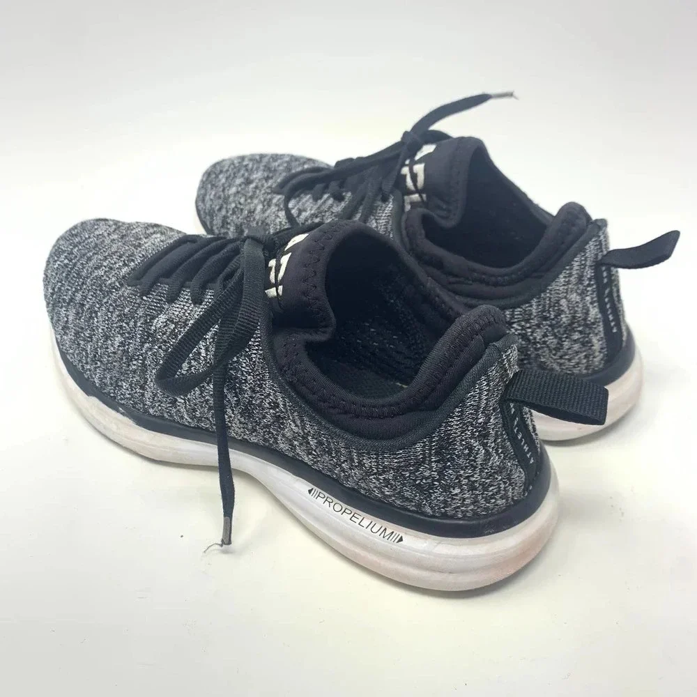 APL TechLoom Phantom Sneakers Shoes Lace-Up Melange Knit Black Gray‎ Size US 8